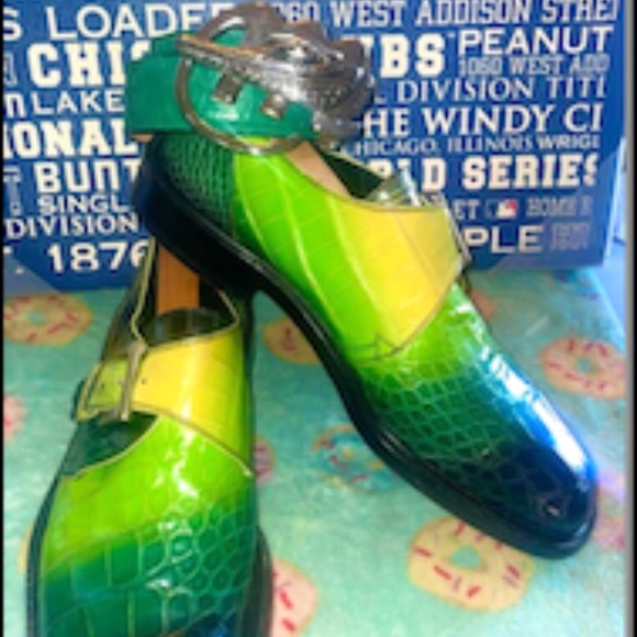 Sir Reynard Multicolored Alligator Shoes SZ10 and Mauri Belt SZ 40 inches main image 6